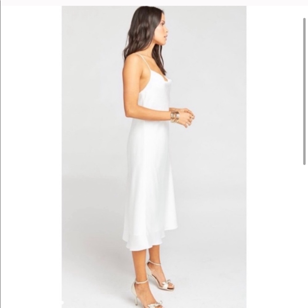 Show Me Your Mumu Verona Satin Midi Dress Ivory